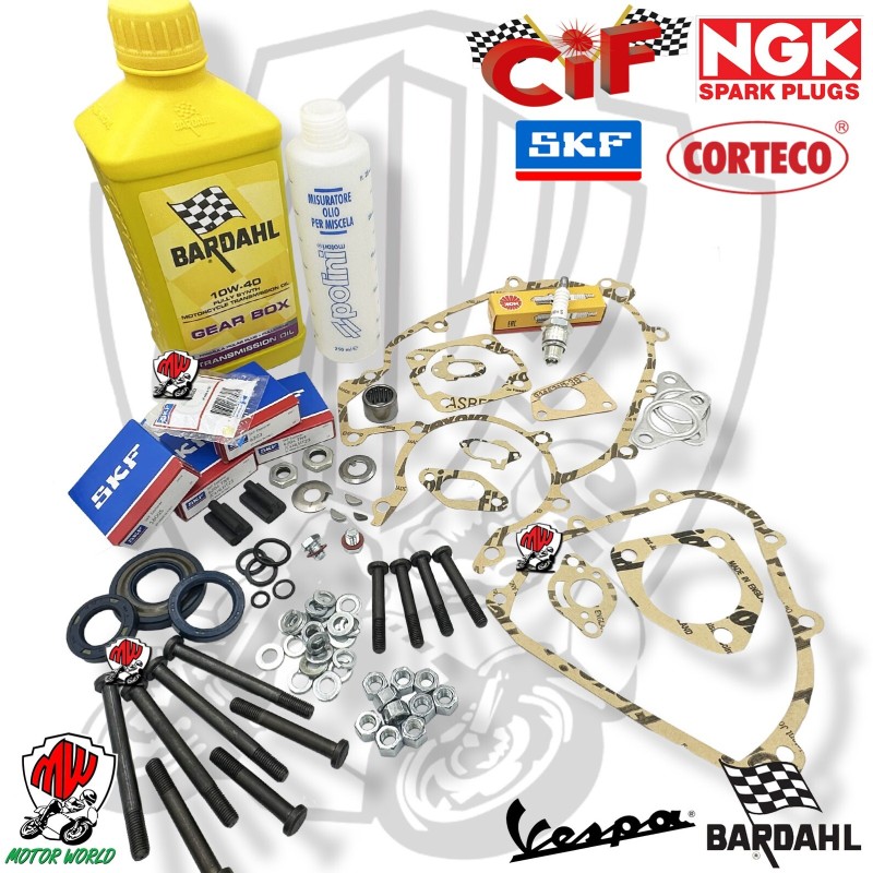 KIT REVISIONE MOTORE PIAGGIO VESPA 50 ET3 CUSCINETTI PARAOLI GUARNIZIONI OLIO