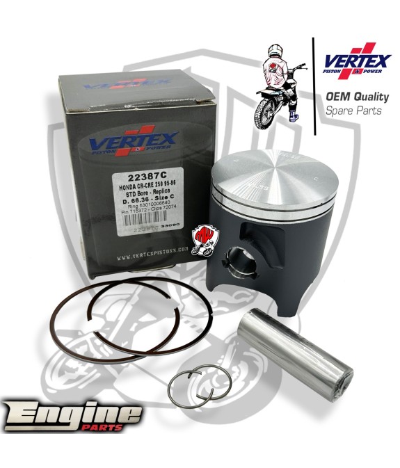 22387C KIT PISTONE VERTEX COMPLETO ø66.36 HONDA CR CRE 250 1995 1996