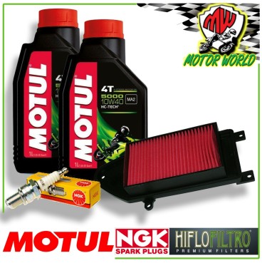 KIT TAGLIANDO OLIO MOTUL 5000 + FILTRO CANDELA KYMCO Agility R16 150 2022 2023