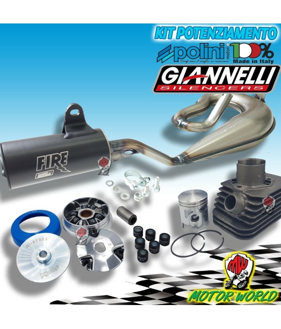 KIT MOTORE 70 CC CILINDRO 43 E VARIATORE POLINI MARMITTA GIANNELLI BOSS KS FL2