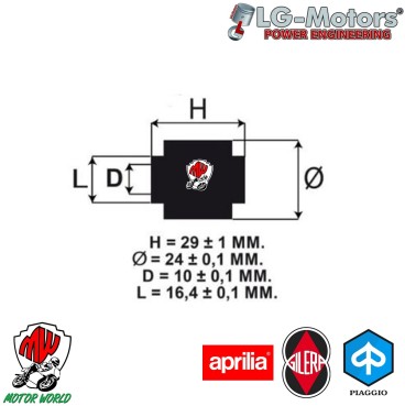 Kit Coppia 2 Tamponi Silent Block Motore PIAGGIO ITALJET Torpedo 150 cc 2002