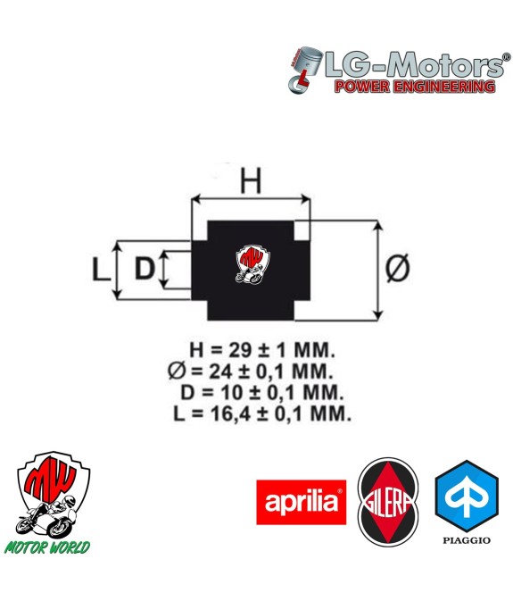 Kit Coppia 2 Tamponi Silent Block Motore PIAGGIO ITALJET Torpedo 150 cc 2002