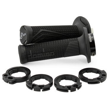 COPPIA MANOPOLE DOMINO D-LOCK NERO LOCK ON KAWASAKI KLX 150/250/300 4T 2016-2021
