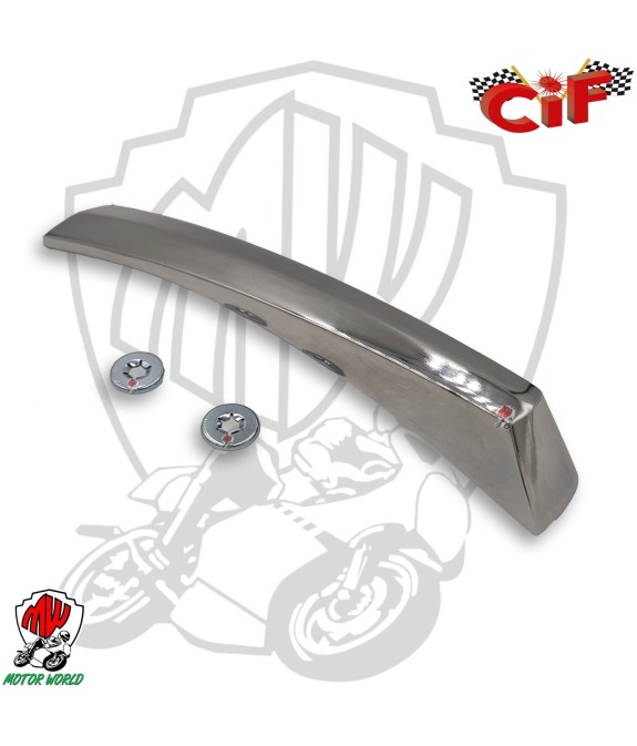 CRESTA CROMATA PARAFANGO IN ALLUMINIO LUCIDO VESPA 50 SPECIAL COMPLETA DI FERMI