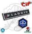 CIF TARGHETTA + SCUDETTO FREGIO STEMMA NASELLO PIAGGIO VESPA PX 125 1° SERIE