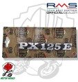 TARGHETTA RESINATA COFANO LATERALE VESPA PX 125 E PIAGGIO