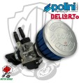 CARBURATORE DELLORTO 21 DS COLLETTORE DRITTO POLINI E FUNGHETTO POLINI CORTO
