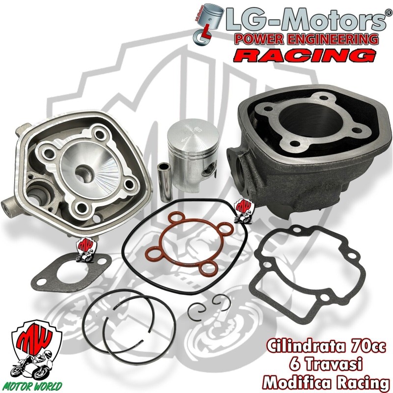 GRUPPO TERMICO CILINDRO RACING LG-MOTORS 70 CC GHISA ø47 Piaggio NRG Power 50 LC