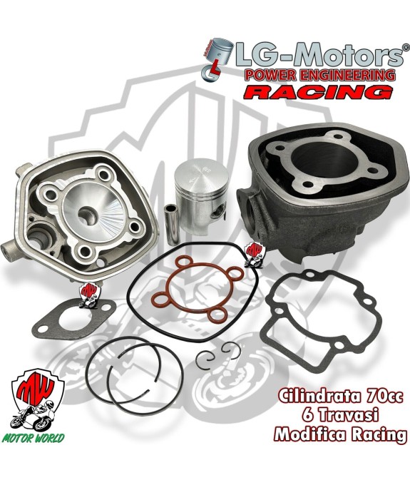GRUPPO TERMICO CILINDRO RACING LG-MOTORS 70 CC GHISA ø47 Piaggio NRG Power 50 LC