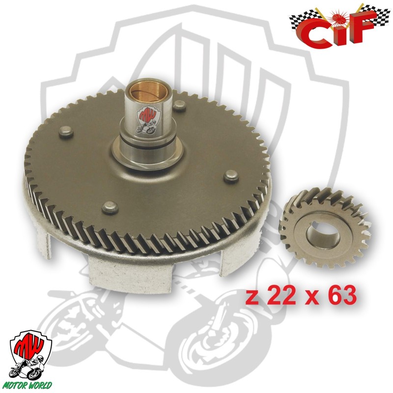 RAPPORTI CAMPANA FRIZIONE 22-63 DENTI ELICOIDALI PIAGGIO APE MIX RST TMP WEB 50