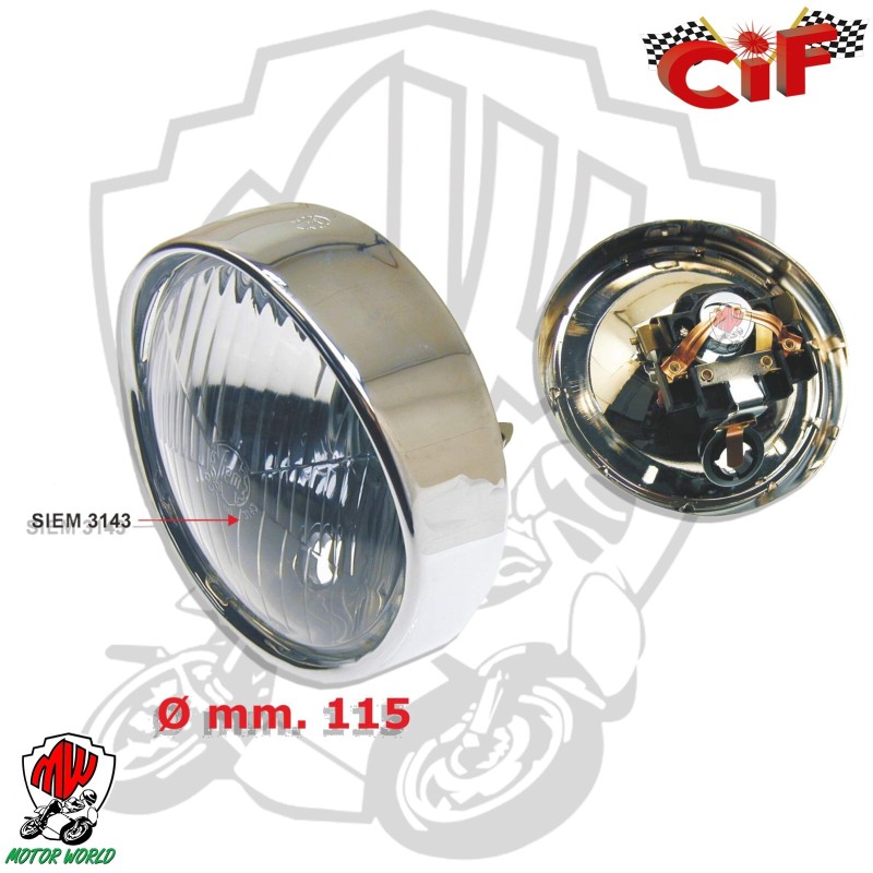 FANALE ANTERIORE ORIGINALE SIEM COMPLETO DI PORTA LAMPADA Ø 115 mm