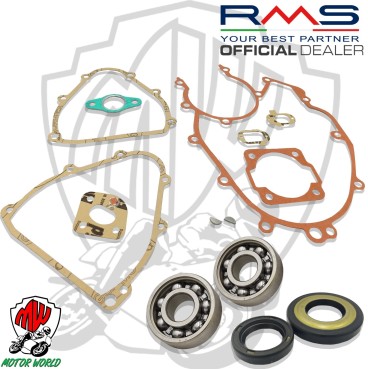 KIT REVISIONE MOTORE PIAGGIO APE 50 CONO 19 CUSCINETTI SKF PARAOLI + GUARNIZIONI