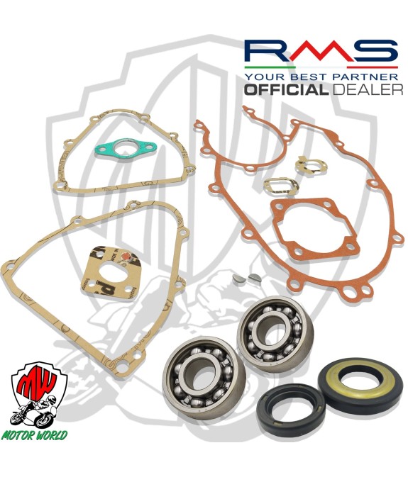 KIT REVISIONE MOTORE PIAGGIO APE 50 CONO 19 CUSCINETTI SKF PARAOLI + GUARNIZIONI