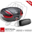 VALIGIA BAULETTO GIVI 47 LITRI CARBON LOOK PER 2 CASCHI MODULARI + SCHIENALINO