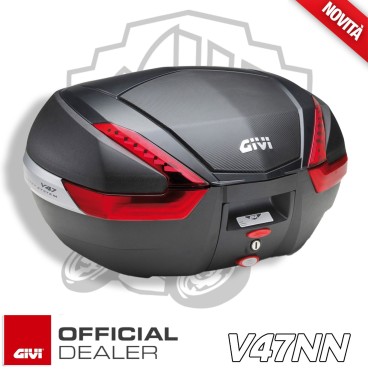 VALIGIA BAULETTO GIVI 47 LITRI CARBON LOOK PER 2 CASCHI MODULARI + SCHIENALINO
