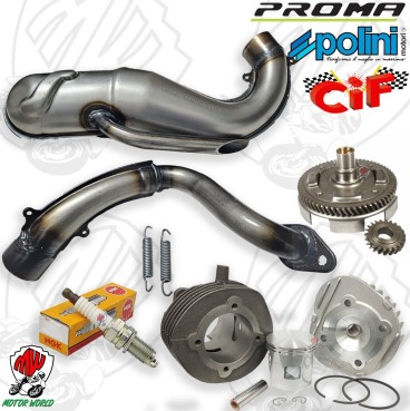 KIT MODIFICA GRUPPO TERMICO 102cc Ø55 POLINI CAMPANA MARMITTA VESPA PK 50 S XL