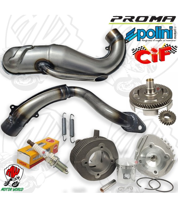 KIT MODIFICA GRUPPO TERMICO 102cc Ø55 POLINI CAMPANA MARMITTA VESPA PK 50 S XL