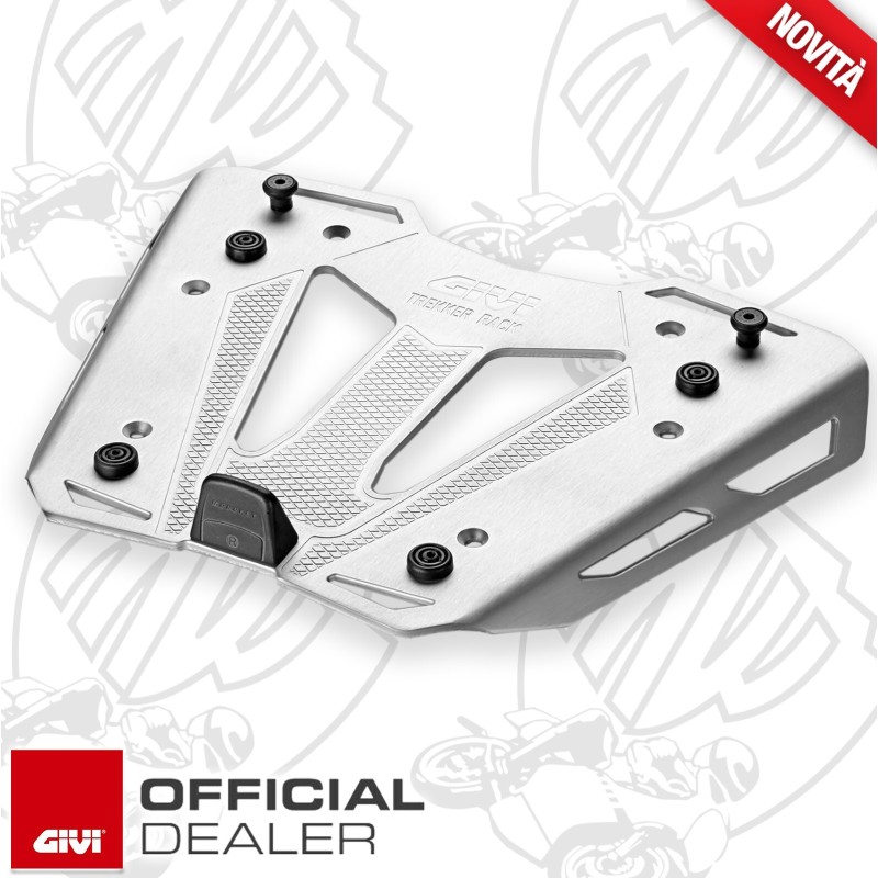 PIASTRA MONOKEY M8A TREKKER RACK [GIVI] - ALLUMINIO ARGENTO ANODIZZATO - COD.M8A