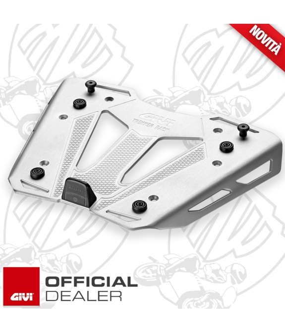 PIASTRA MONOKEY M8A TREKKER RACK [GIVI] - ALLUMINIO ARGENTO ANODIZZATO - COD.M8A