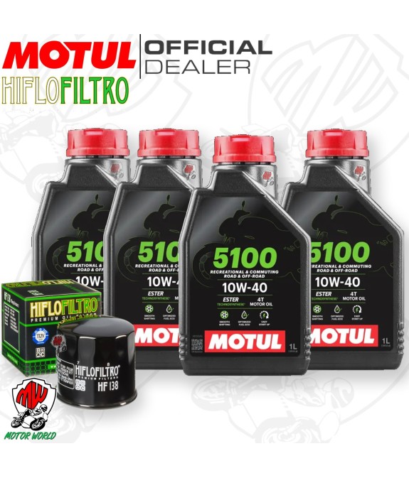 Tagliando SUZUKI GSR 600 2006-2011 / KIT Motul 5100 10W40 + Filtro olio GSR600