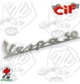 TARGHETTA VESPA 50 TRAFORATA PER SCUDO ANTERIORE LUNGHEZZA mm 135