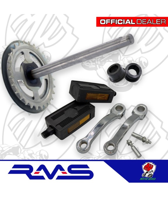 KIT ASSE PEDALI PEDIVELLE DISTANZIALE BUSSOLE SPINE FERMI PEDALI PIAGGIO CIAO SC