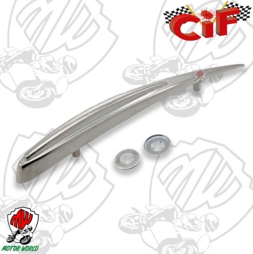 CRESTA IN ALLUMINIO LUCIDATO PER PARAFANGO ANTERIORE VESPA 50 125