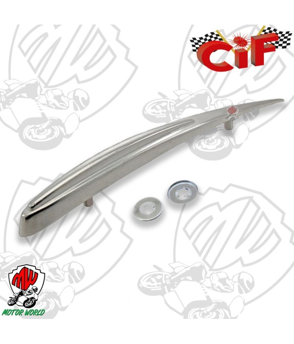 CRESTA IN ALLUMINIO LUCIDATO PER PARAFANGO ANTERIORE VESPA 50 125