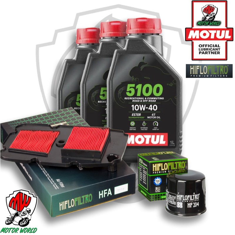 KIT TAGLIANDO MOTUL 5100 10W40 FILTRO ARIA OLIO HONDA XL 700 V TRANSALP 2013