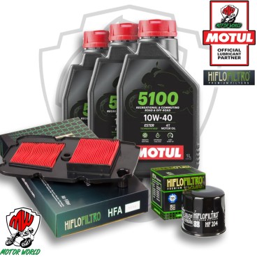 KIT TAGLIANDO MOTUL 5100 10W40 FILTRO ARIA OLIO HONDA XL 700 V TRANSALP 2012