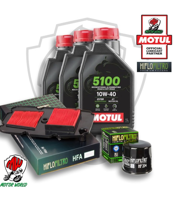 KIT TAGLIANDO MOTUL 5100 10W40 FILTRO ARIA OLIO HONDA XL 700 V TRANSALP 2012