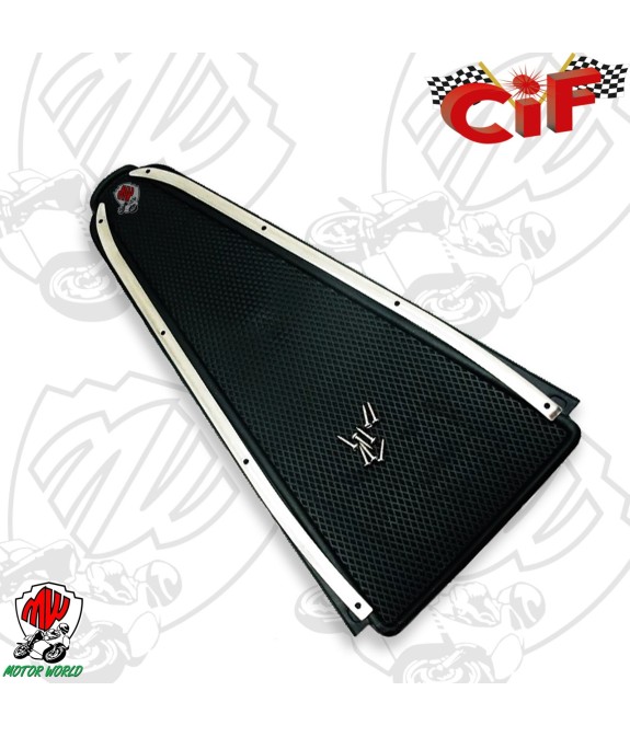 KIT TAPPETO + COPPIA LISTELLI + 8 VITI INOX TESTA CACCIAVITE VESPA GS 160