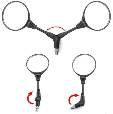SPECCHIETTO PIEGHEVOLE BCR CON ADATTATORI PER MOTO MOTO CROSS  SCOOTER