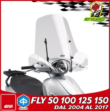 CUPOLINO PARABREZZA PARAVENTO COMPLETO GIVI PIAGGIO Fly 50 100 125 150 2004 2017