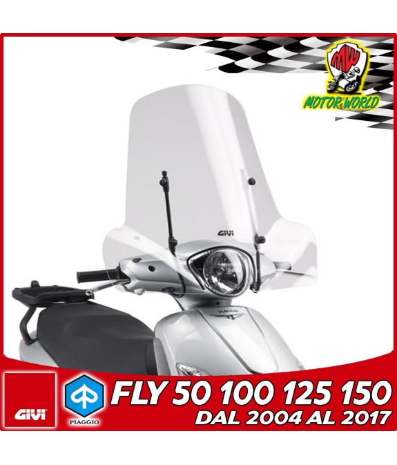 CUPOLINO PARABREZZA PARAVENTO COMPLETO GIVI PIAGGIO Fly 50 100 125 150 2004 2017