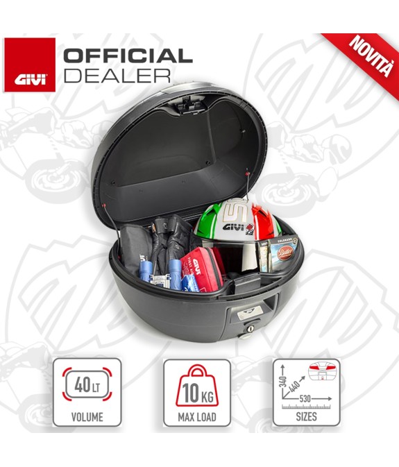 BAULETTO GIVI BAULETTO 40 LITRI NERO CON CATADIOTTRI FUMÉ