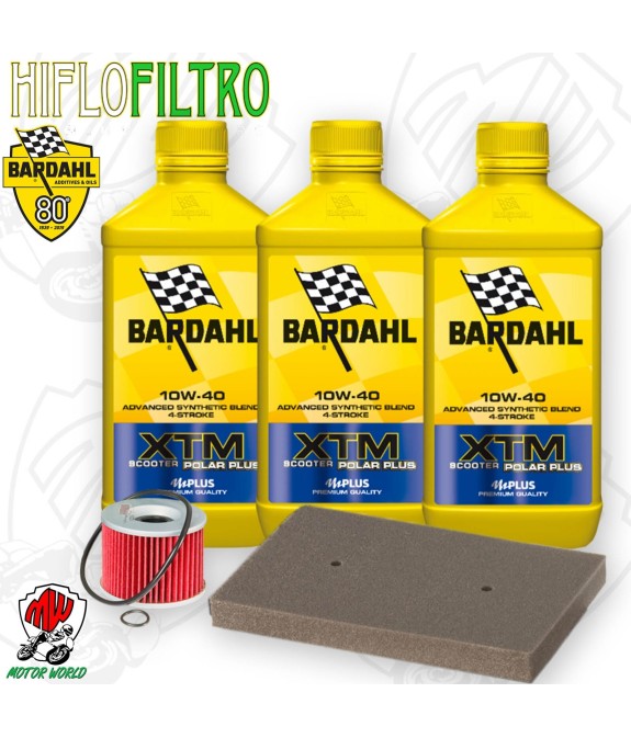 Kit tagliando Olio BARDAHL XTM 10W40 + Filtri KAWASAKI Ninja 250 R 2008