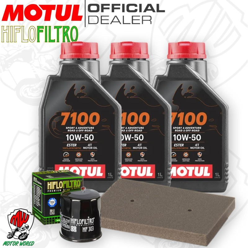 Kit tagliando Olio Motul 7100 10W50 + Filtri KAWASAKI Ninja SE 300 2016
