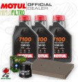 Kit tagliando Olio Motul 7100 10W50 + Filtri KAWASAKI Ninja SE 300 2016