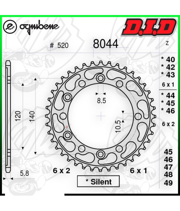 368044348 CORONA TRASMISSIONE 48 PASSO 520 SUZUKI GSX-R 600 1998