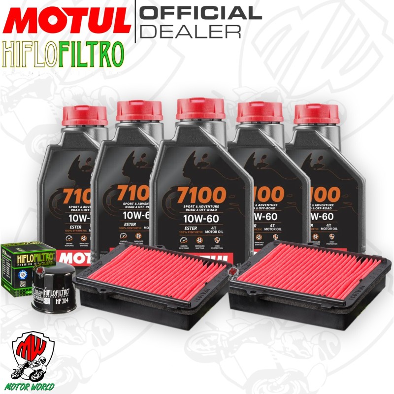 Kit tagliando Olio Motul 7100 10W60 + Filtri HONDA CRF 1000 LD 2016 Africa Twin