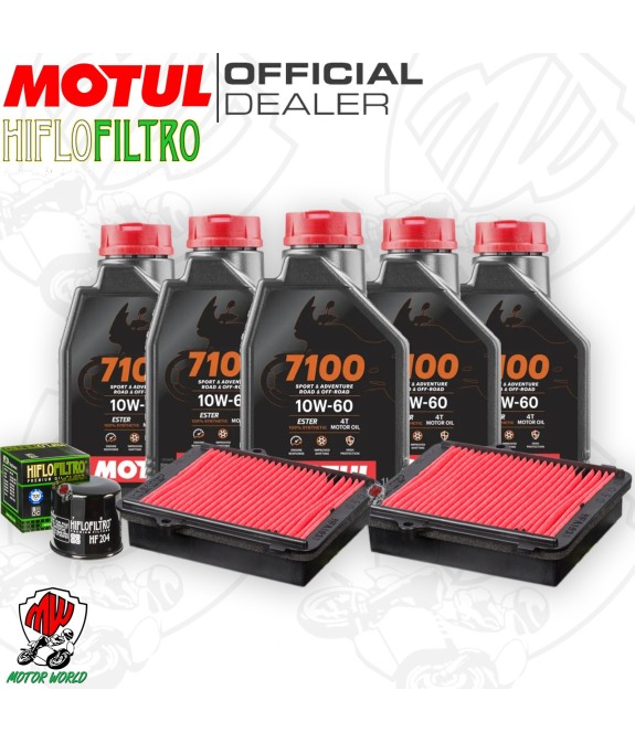 Kit tagliando Olio Motul 7100 10W60 + Filtri HONDA CRF 1000 LD 2016 Africa Twin