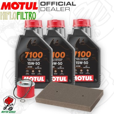 Kit tagliando Olio Motul 7100 15W50 + Filtri KAWASAKI Ninja 250 R 2008
