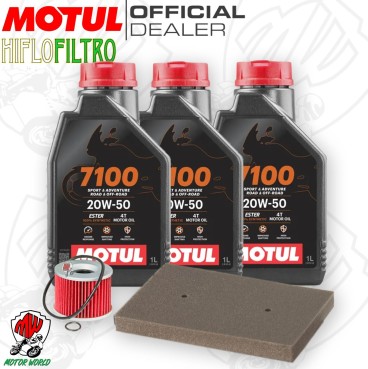 Kit tagliando Olio Motul 7100 20W50 + Filtri KAWASAKI Ninja 250 R 2008