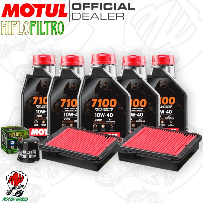 Kit tagliando Olio Motul 7100 10W40 + Filtri HONDA CRF 1000 LD 2019 Africa Twin Kit tagliando Olio Motul 7100 10W40 + Filtri HONDA CRF 1000 LD 2019 Africa Twin
