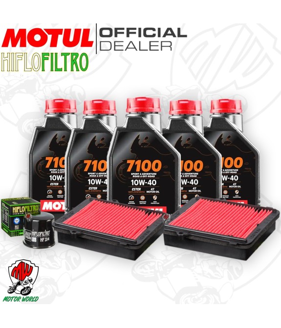 Kit tagliando Olio Motul 7100 10W40 + Filtri HONDA CRF 1000 LD 2019 Africa Twin