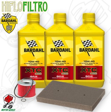 Kit tagliando Olio BARDAHL XTC 10W40 + Filtri KAWASAKI Ninja 250 R 2008