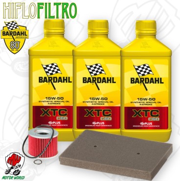 Kit tagliando Olio BARDAHL XTC 15W50 + Filtri KAWASAKI Ninja 250 R 2008