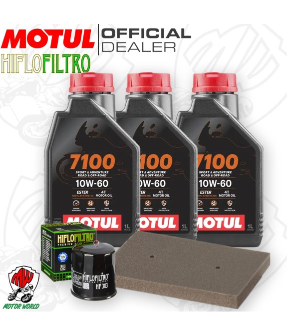 Kit tagliando Olio Motul 7100 10W60 + Filtri KAWASAKI Ninja SE 300 2016