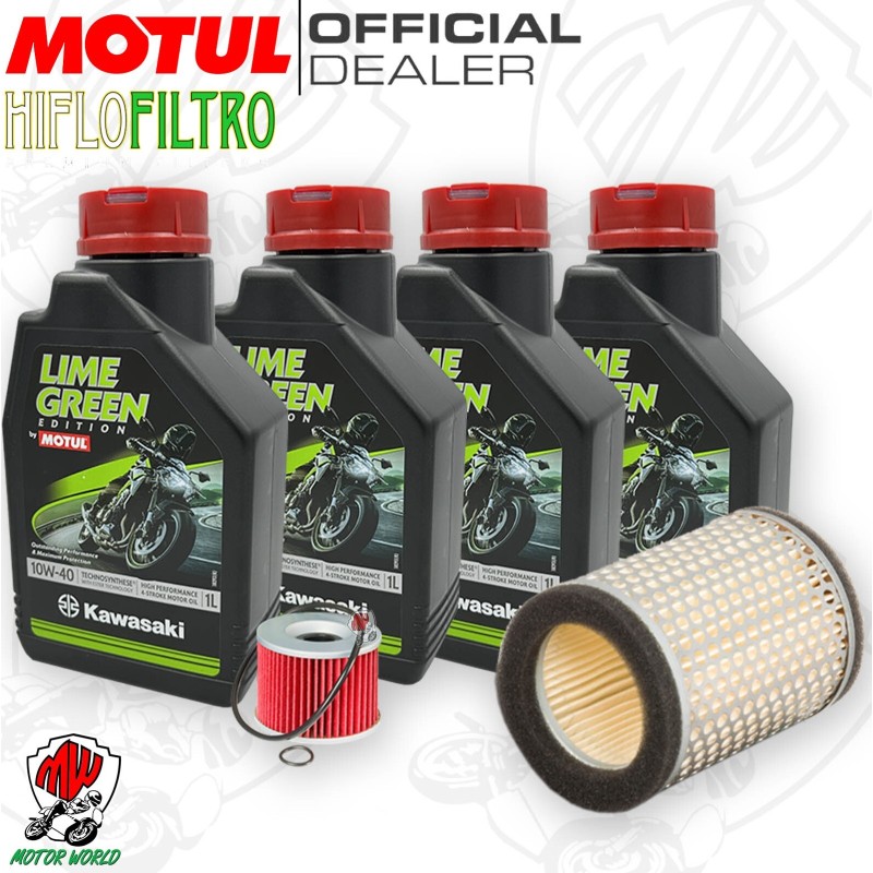 Kit tagliando Motul LIME GREEN 10W40 + Filtri KAWASAKI KZ 650 1978